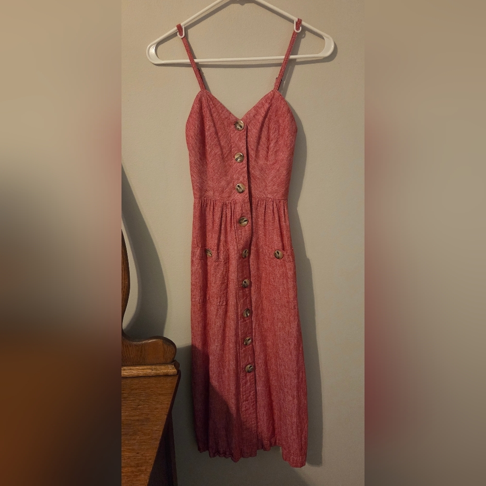 Red Button-Down Women's Dress